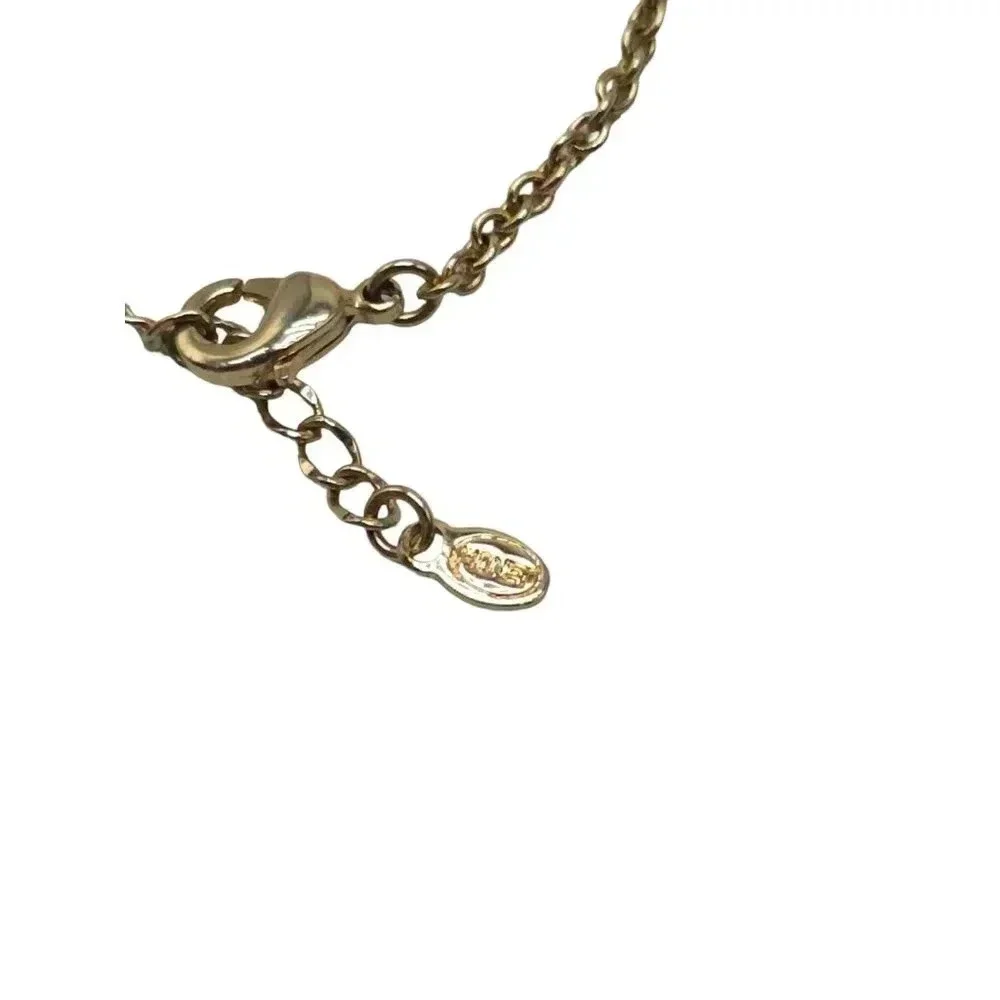 Monet Hammered Y-Drop Chain Necklace Lobster Closure Gold Tone Vintage